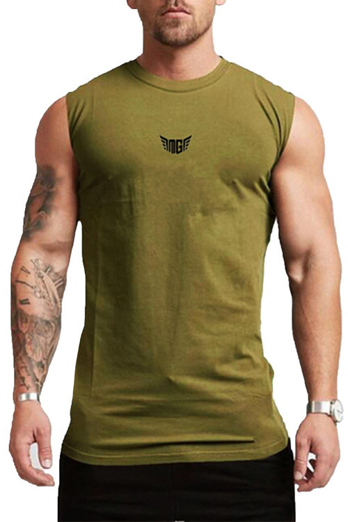 Erkek Nem Emici Hızlı Kuruma Atletik Teknik Performans Sporcu Sıfır Kol T-shirt