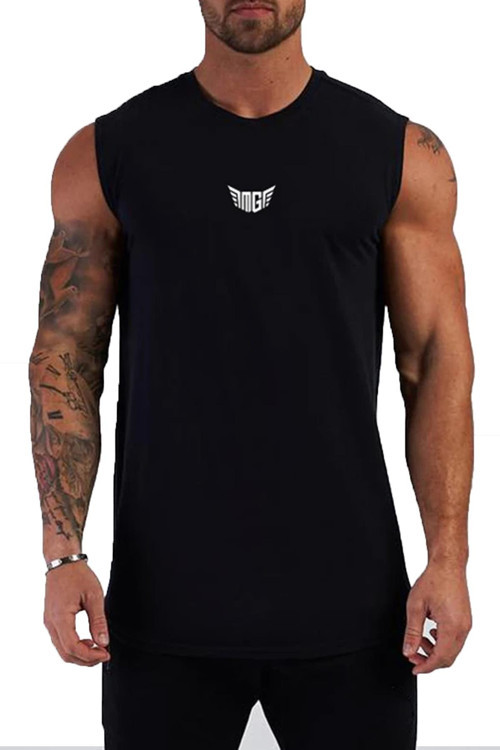 Erkek Nem Emici Hızlı Kuruma Atletik Teknik Performans Sporcu Sıfır Kol T-shirt