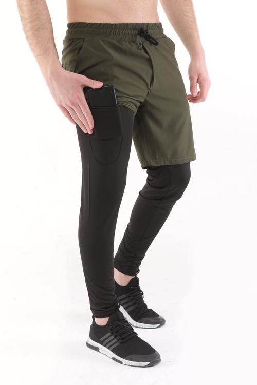 Erkek Running Compression Hızlı Kuruma Micropoly Halısaha Antrenman Gym Fitness Koşu Uzun Taytlı Şort
