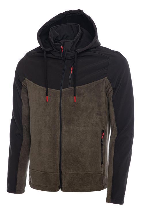 Erkek Çıkarılabilir Kapüşonlu Softshell/Polar Garnili Spor Ceket