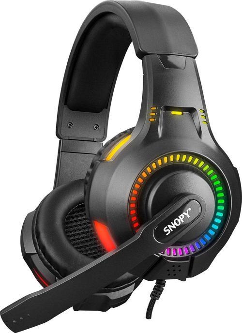 SN-8800 GAMETIME RGB Işıklı PC USB 3,5M PS4-XBOX- Siyah Gaming Oyuncu Mikrofonlu Kulaklık