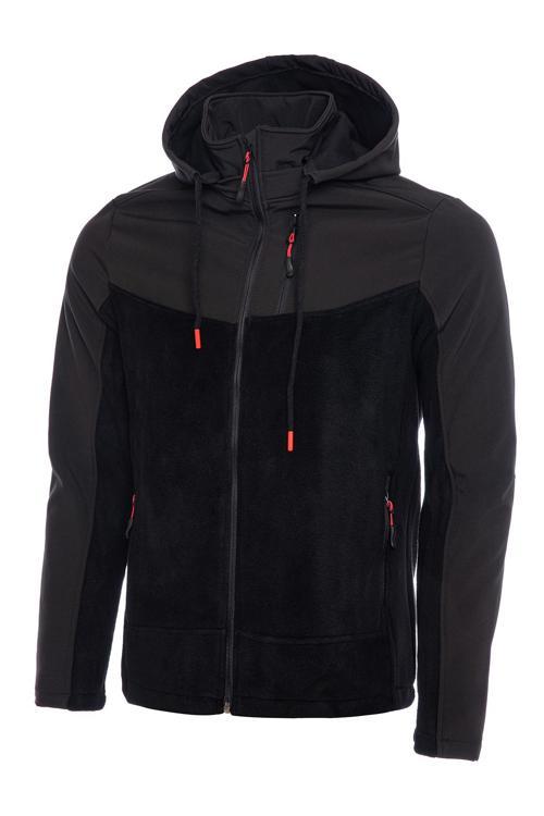 Erkek Çıkarılabilir Kapüşonlu Softshell/Polar Garnili Spor Ceket