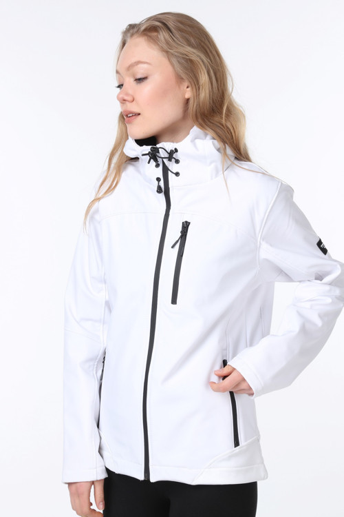 Kadın Su Rüzgar Geçirmez Softshell Mavi Spor Mont