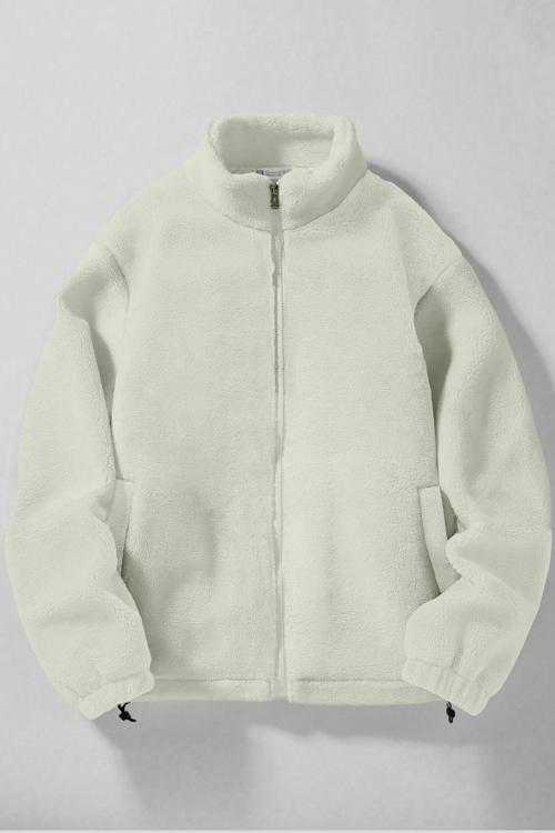 Erkek Alaska Regular Peluş Sherpa Kışlık  Tam Fermuarlı Polar Sweatshirt