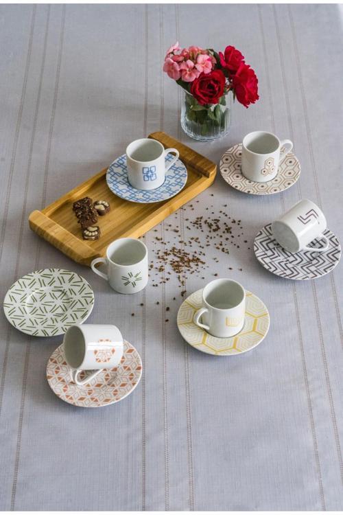 Tamina 6 Kişilik 12 Parça 90 CC Kahve Fincan Takımı