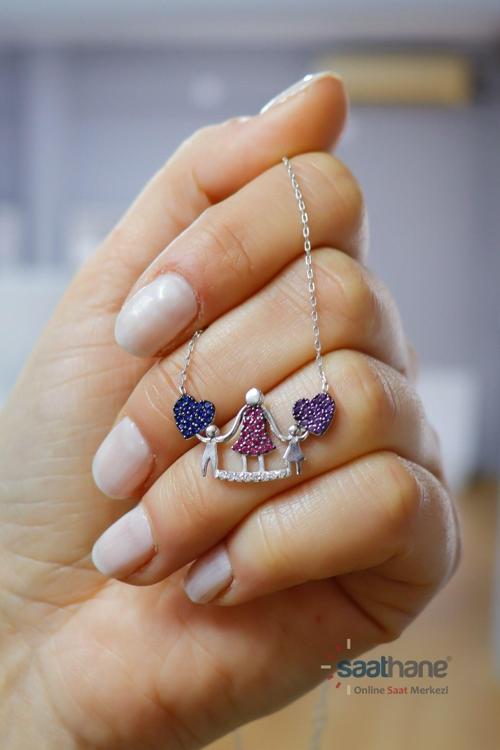 925 Ayar Gümüş Kolye Anne Çocuk