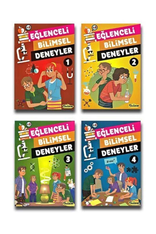Teleskop Popüler Bilim 8 Yaş Eğlenceli Bilimsel Deneyler Seti 4 Kitap
