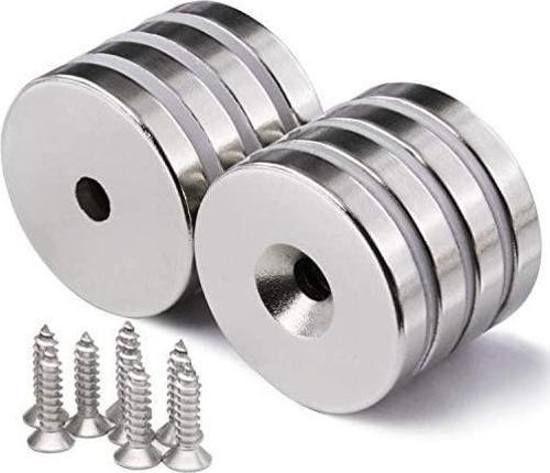25x10(5.5x5)mm Neodyum 5 Adet Havşalı Yuvarlak N35 Güçlü Mıknatıs (Lisinya)