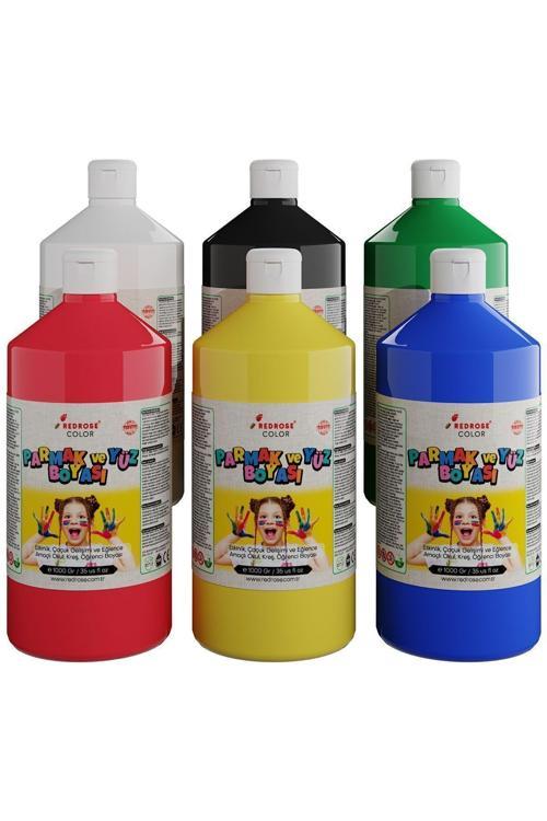 Ana Renkler Parmak Boyası 6'Lı Set 6X1000Gr, Yıkanabilir, Toksik İçermez, Çocuk Okul Kreş İçin
