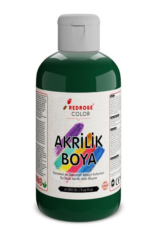 Koyu Yeşil Akrilik Boya 250Gr Sanatsal, Dekoratif, Hobi Amaçlı, Canlı Renkler