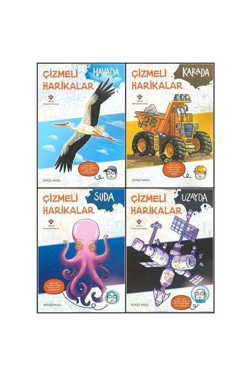 Tübitak Yayınları Çizmeli Harikalar Havada-Karada-Suda-Uzayda Nasıl Çizilir?4Lü Set