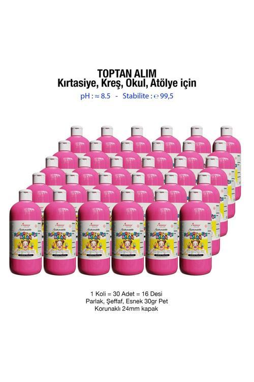 Pembe Parmak Ve Yüz Boyası Süper Yıkanabilir Özel Formül Kırtasiye Kreş Okul İçin 500Gr 30'Lu Koli