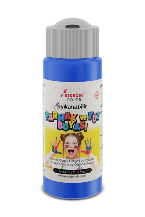 Mavi Parmak Boyası 60Ml Yıkanabilir, En-71 Sertifikalı, Toksik İçermez, Çocuk Okul Kreş İçin