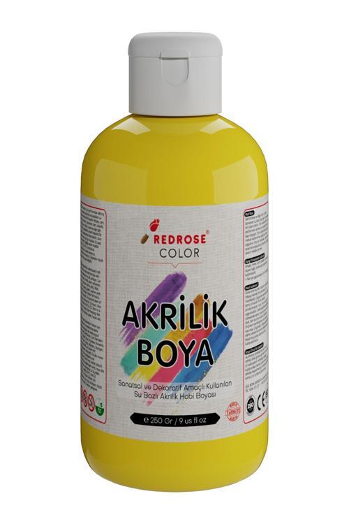Sarı Akrilik Boya 250Gr Sanatsal, Dekoratif, Hobi Amaçlı, Canlı Renkler