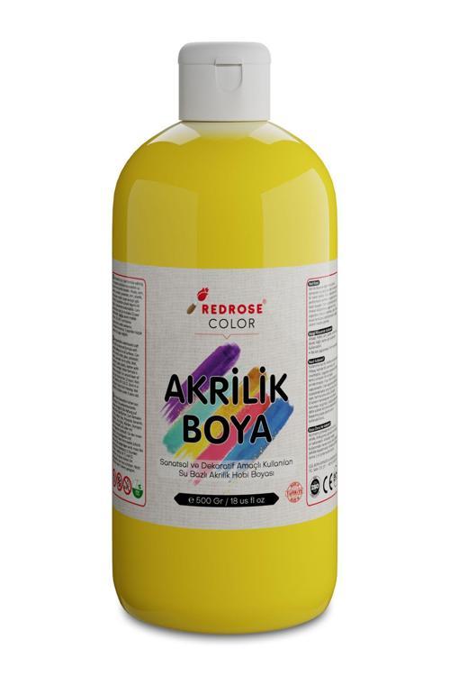 Sarı Akrilik Boya 500 Gr Sanatsal, Dekoratif, Hobi Amaçlı, Canlı Renkler