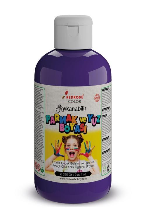 Mor Parmak Boyası 250Gr Yıkanabilir, En-71 Sertifikalı, Toksik İçermez, Çocuk Okul Kreş İçin