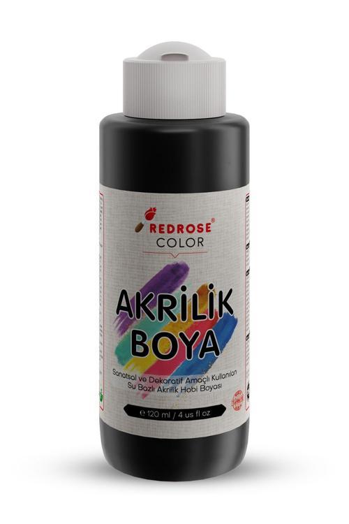 Siyah Akrilik Boya 120 Ml Sanatsal, Dekoratif, Hobi Amaçlı, Canlı Renkler