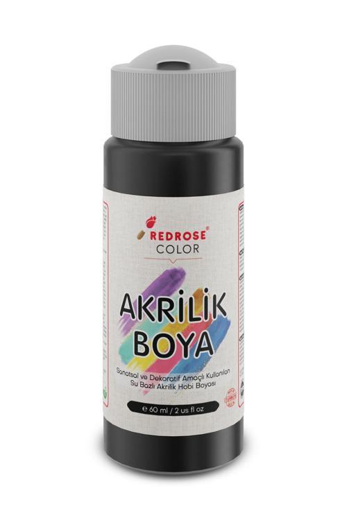 Siyah Akrilik Boya 60 Ml Sanatsal, Dekoratif, Hobi Amaçlı, Canlı Renkler
