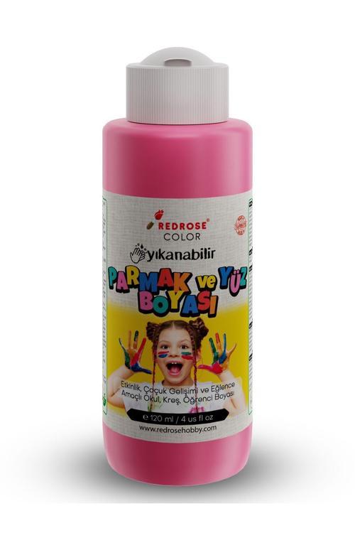 Pembe Parmak Boyası 120Ml Yıkanabilir, En-71 Sertifikalı, Toksik İçermez, Çocuk Okul Kreş İçin
