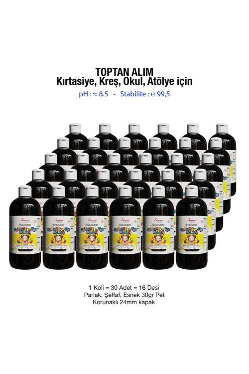 Siyah Parmak Ve Yüz Boyası Süper Yıkanabilir Özel Formül Kırtasiye Kreş Okul İçin 500Gr 30'Lu Koli