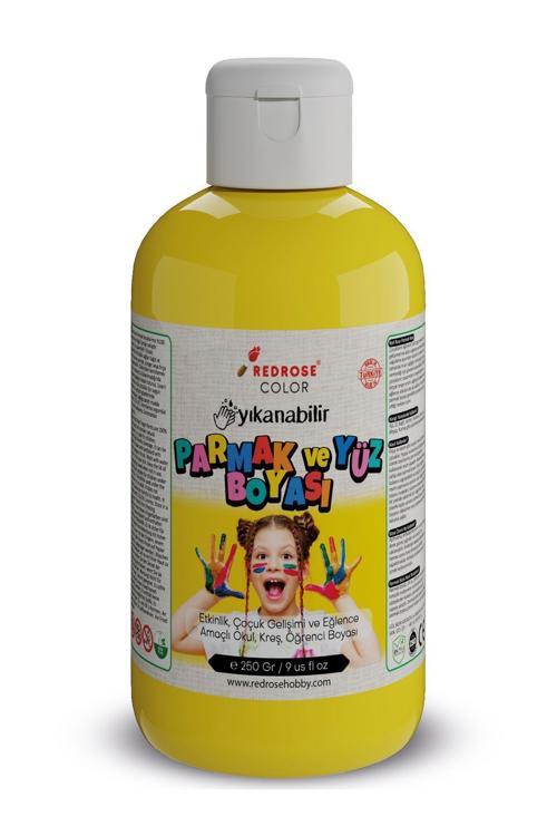 Sarı Parmak Boyası 250Gr Yıkanabilir, En-71 Sertifikalı, Toksik İçermez, Çocuk Okul Kreş İçin