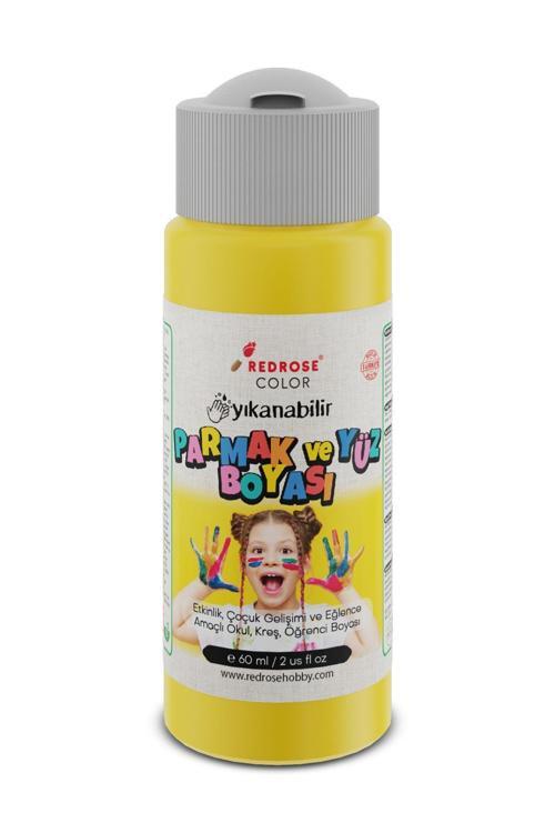 Sarı Parmak Boyası 60Ml Yıkanabilir, En-71 Sertifikalı, Toksik İçermez, Çocuk Okul Kreş İçin