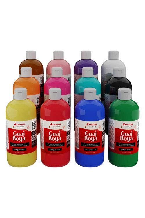 Tüm Renkler Guaj Boya 12'Li Set 12X500Gr Sanatçılar, Öğrenciler, Yeni Başlayanlar İÇin