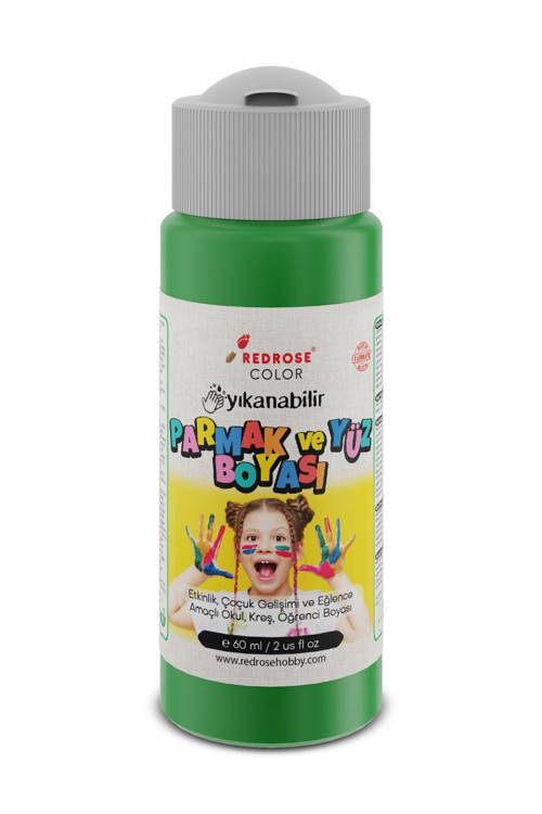Yeşil Parmak Boyası 60Ml Yıkanabilir, En-71 Sertifikalı, Toksik İçermez, Çocuk Okul Kreş İçin