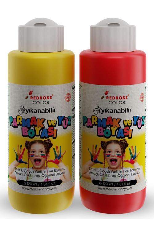 Sarı-Kırmızı Fanatik Taraftar Yüz Boyası 2'Li Set 2X120Ml Yıkanabilir, Toksik Içermez
