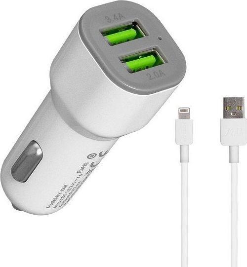 HY-X44 iPhone Kablo 2 USB Araç Şarj Cihazı N/A