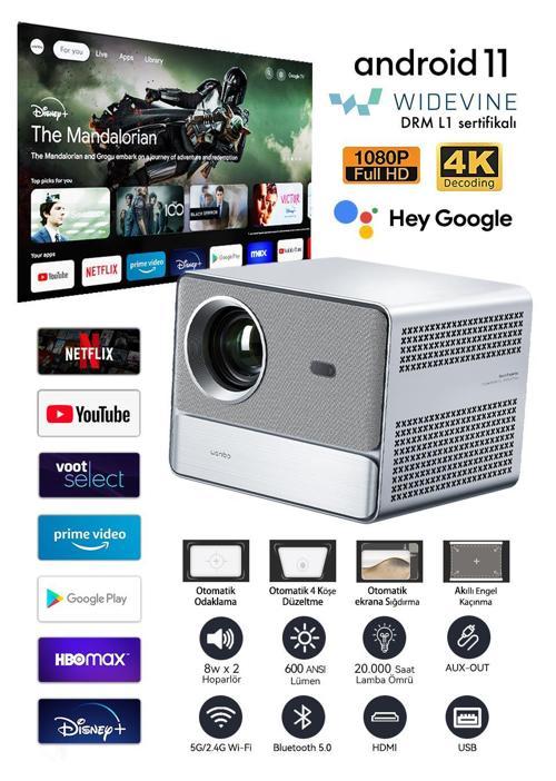 DaVinci 1 Pro Projeksiyon Cihazı Google TV L1 Lisanslı