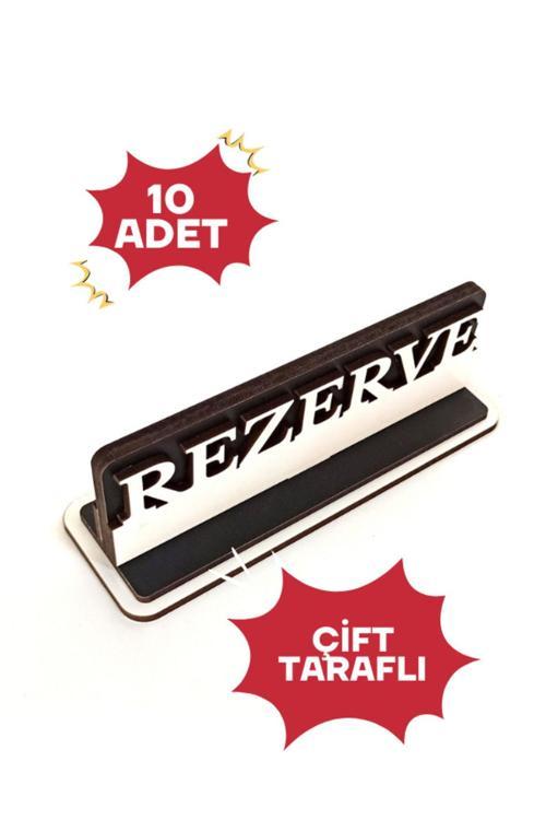 Ahşap Kafe & Restoran Rezerve Yazısı Çift Taraflı 10 Adet