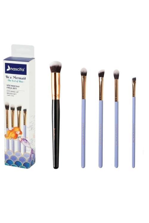 Profesyonel Oval Yapılı Kapatıcı Fırçası+ Be A Mermaid Deniz Kızı Serisi Göz Makyajı Fırça Seti