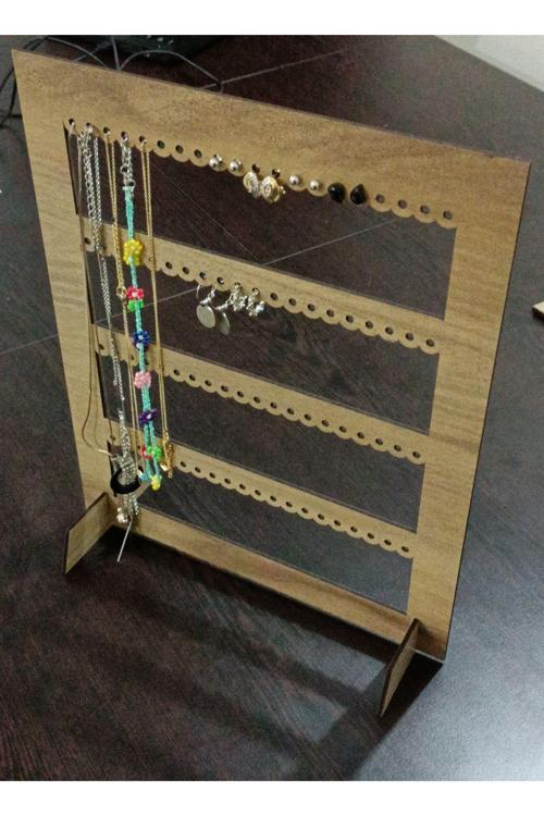 Küpe Standı Takı Küpe Askısı Ahşap Takı Kutusu Takı Standı Takı Askılığı Çift Yüz