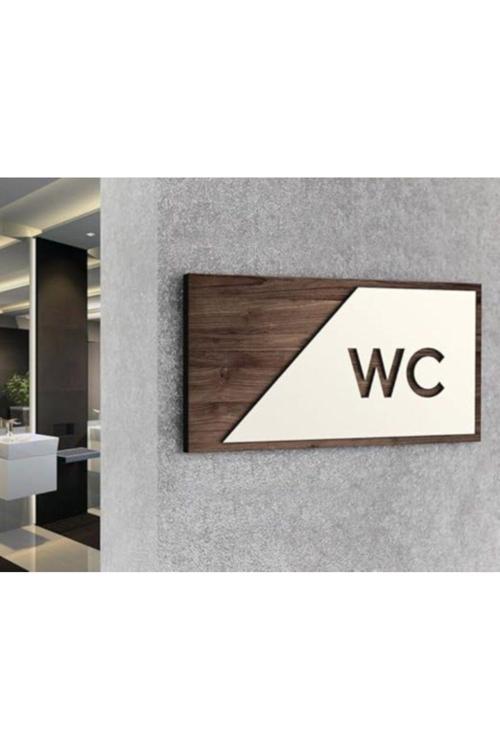Wc Tuvalet Tabelası 22X12 Cm Kapı Yönlendırme Levhası Büyük Boy