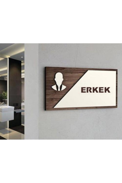 Wc Tuvalet Tabelası Erkek 22X12 Cm Kapı Yönlendırme Levhası Büyük Boy