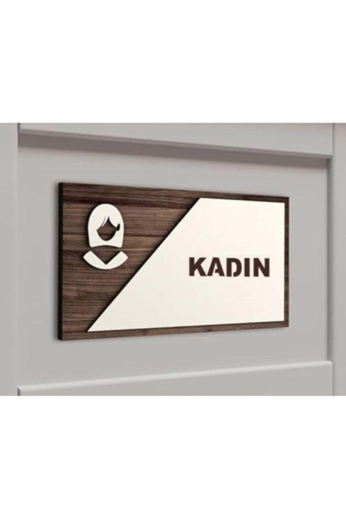 Wc Tuvalet Tabelası Kadın 22X12 Cm Kapı Yönlendırme Levhası Büyük Boy