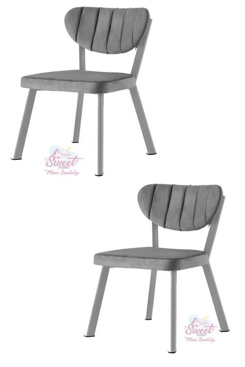 Esinti Metal Sandalye Renkli Ayak 2 Li Set Cafe,Restaurant,Mutfak,Salon,Yemek Odası Sandalyesi 