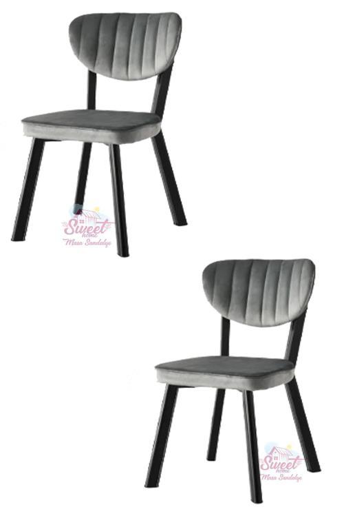 Esinti Metal Sandalye Renkli Ayak 2 Li Set Cafe,Restaurant,Mutfak,Salon,Yemek Odası Sandalyesi 