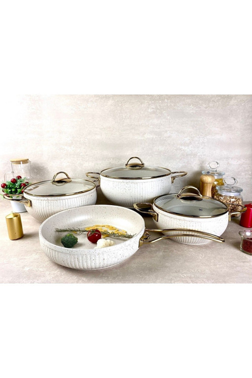 Istiridye Gold 7 Parça Granit Tencere Seti
