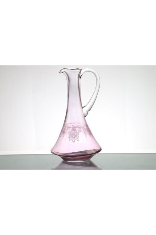 Pazarötesi-Mısırlı Tek Parça Kulplu-Yaldızlı-Bal Ve Pempe Renk-Şık-Modern Karaf-Sürahi 1500Ml