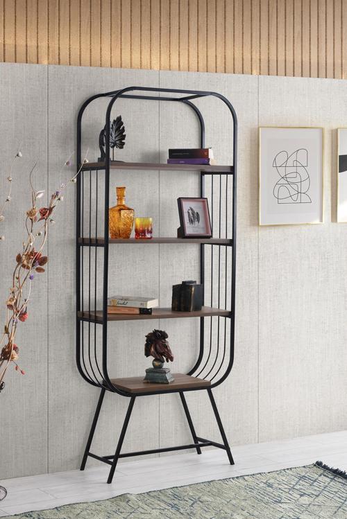 Metal Kitaplık 4 Raflı Ev Ofis Rafı Dosya Kitap Rafı