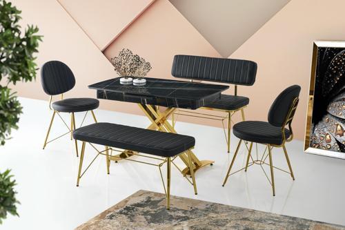 Milano Açılır Mdf X Ayak Masa Ahtapot Bench Takım