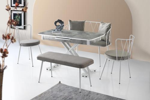 Milano Açılır Mdf X Ayak Masa Yıldız Bench Takım