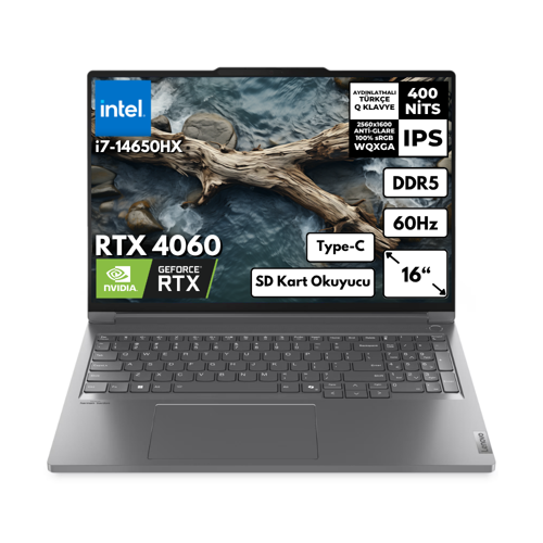 ThinkBook 16P G5 i7-14650HX 48 -GBDDR5 4 TBSSD RTX4060 (8GB) 16" WQXGA Windows 11 Home Notebook 21N50018TRHMF55