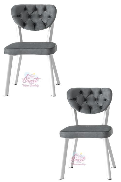Simge Metal Sandalye Renkli Ayak 2 Li Set Cafe,Restaurant,Mutfak,Salon,Yemek Odası Sandalyesi 
