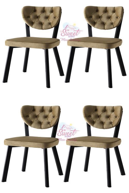 Simge Metal Sandalye Renkli Ayak 4 Lü Set Cafe,Restaurant,Mutfak,Salon,Yemek Odası Sandalyesi 