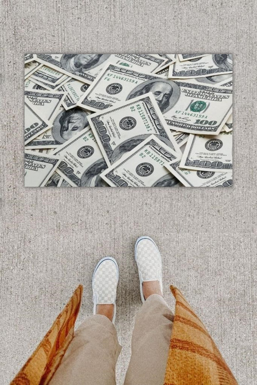 Büro Ev Ofis için 70x45CM Renkli Dolar Tasarım Dış Kapı Önü Paspası
