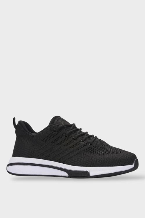 Unisex Yazlık Triko Spor Ayakkabı SİYAH BEYAZ
