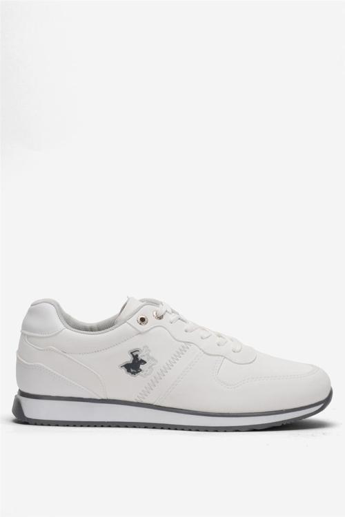 Erkek Günlük Cilt Sneaker Ayakkabı BEYAZ - FÜME